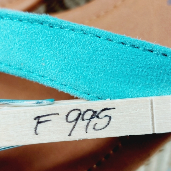 New Zodiac Rio Blue Platform Wedge Thong Sandals F995 - Picture 12 of 12